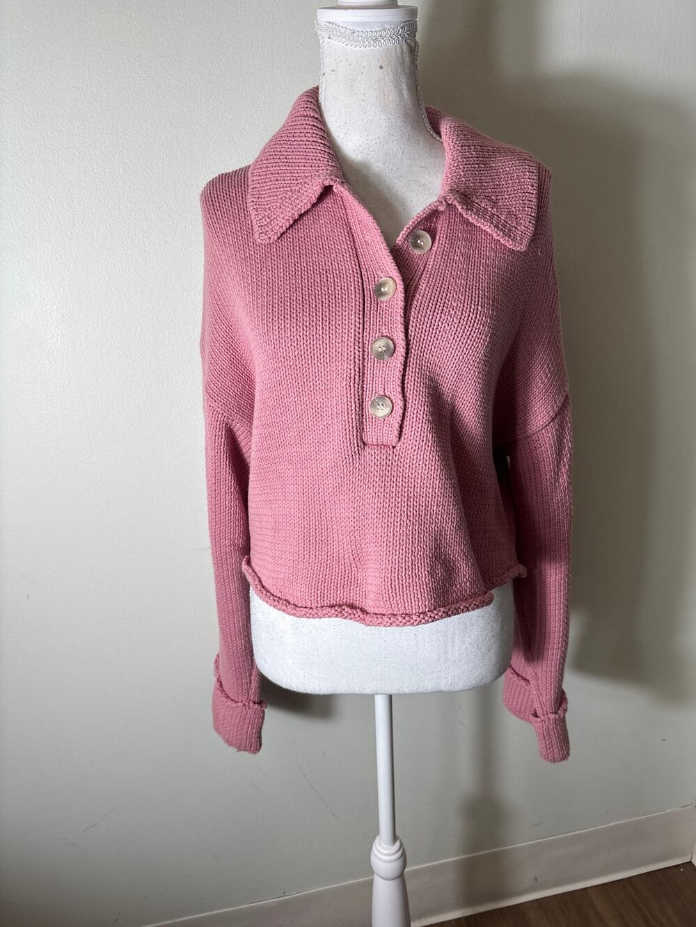 Show Me Your Mumu Pink Cropped Sweater Sz S